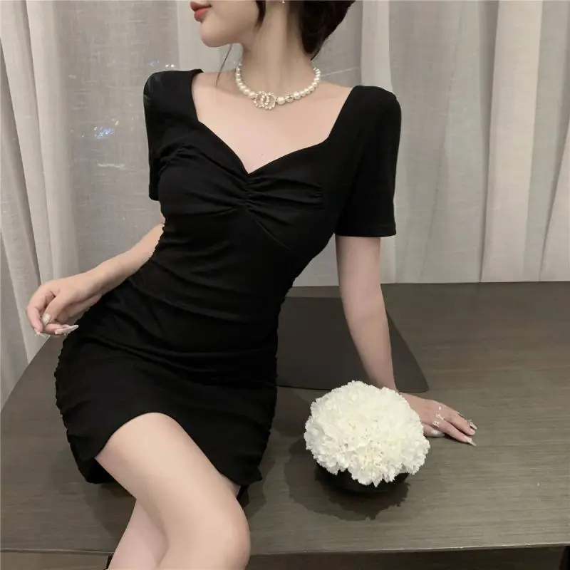 2022 Pink Tiny Dress Short Sleeve Slim Fit Women - Image 2
