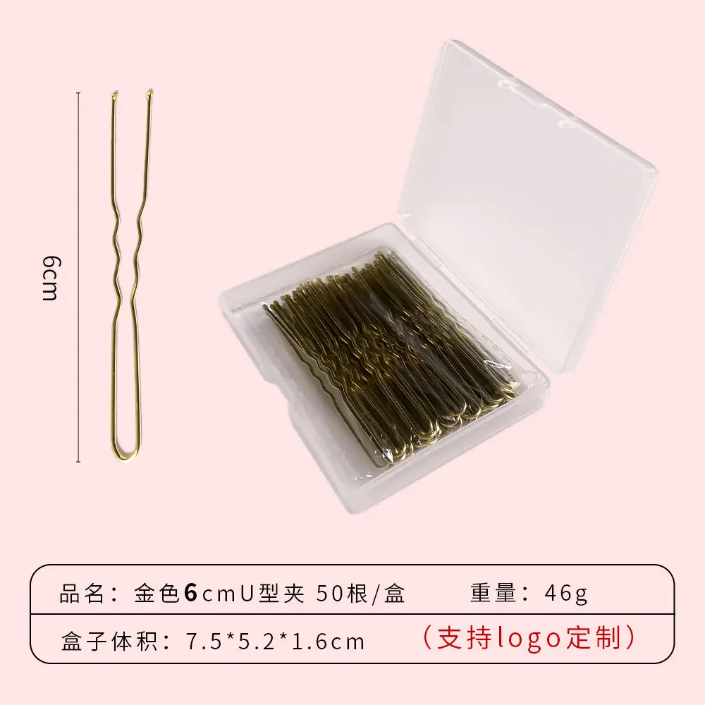 Golden Bronze Hair Clips 5cm One-Character Boxed