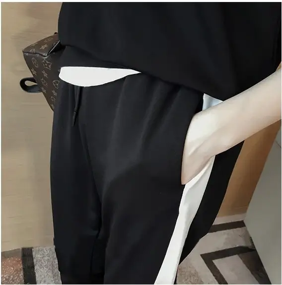 2023 Summer Women Black White Track Pants Set — feature 13