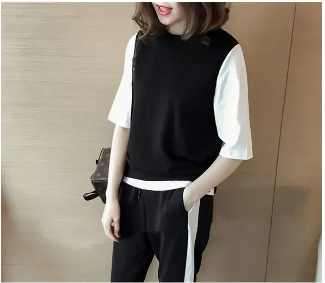2023 Summer Women Black White Track Pants Set — feature 20