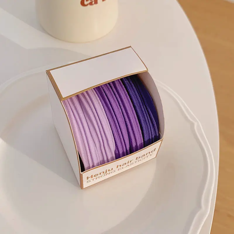 Korean Hair Rings Tie Rope Wholesale Purple Rubber Band - Image 7