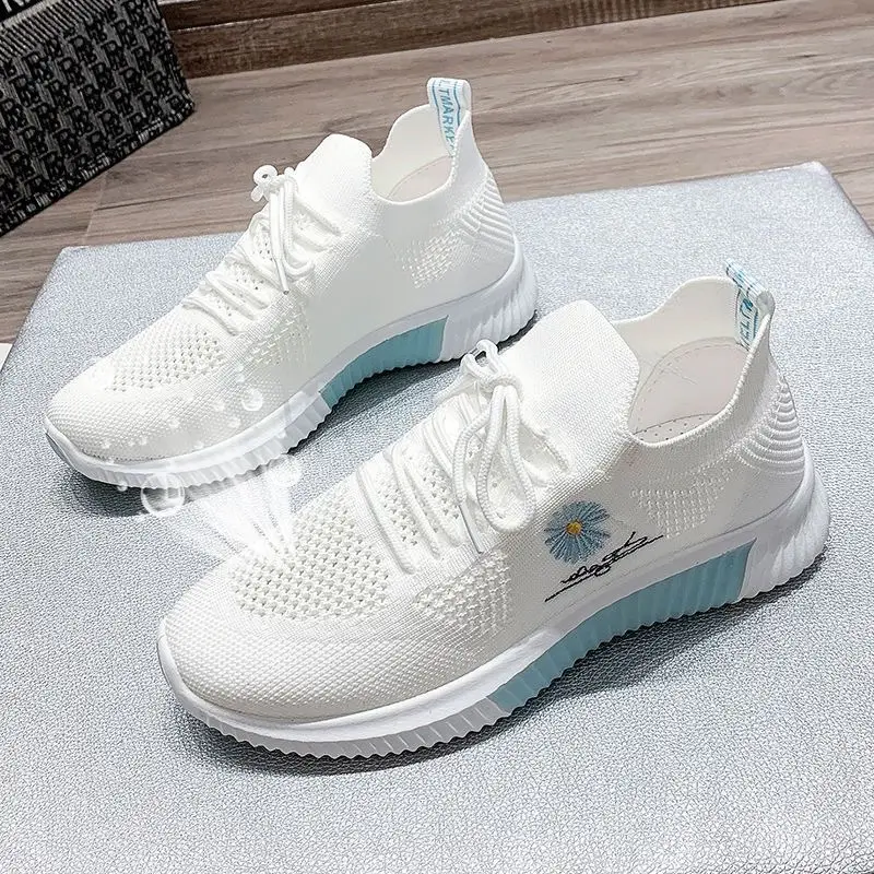 2025 Spring and Summer New Shoes Women's Feiwei Breathable Student White Shoes Mesh Sports Shoes Casual Shoes Women's Wholesale