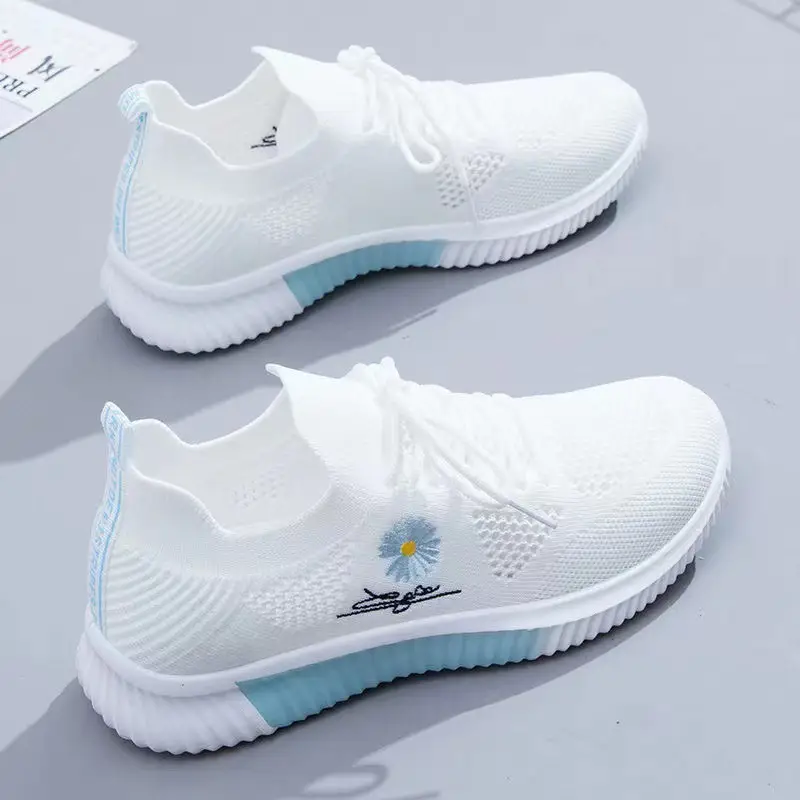 2025 Spring and Summer New Shoes Women's Feiwei Breathable Student White Shoes Mesh Sports Shoes Casual Shoes Women's Wholesale