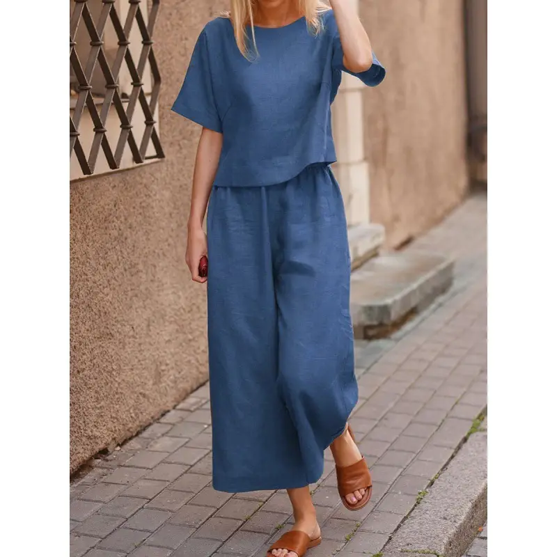 2022 Blue Loose Fit Women Suit Large