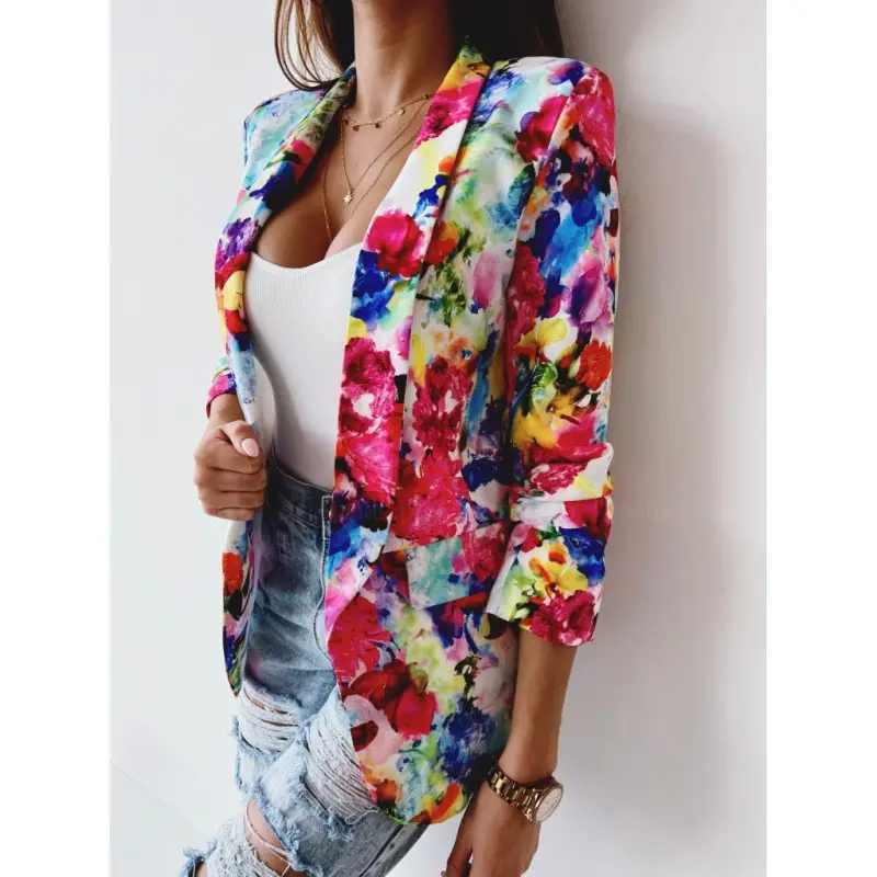 2023 Printed Floral Spring Suit Jacket for Women - Image 7