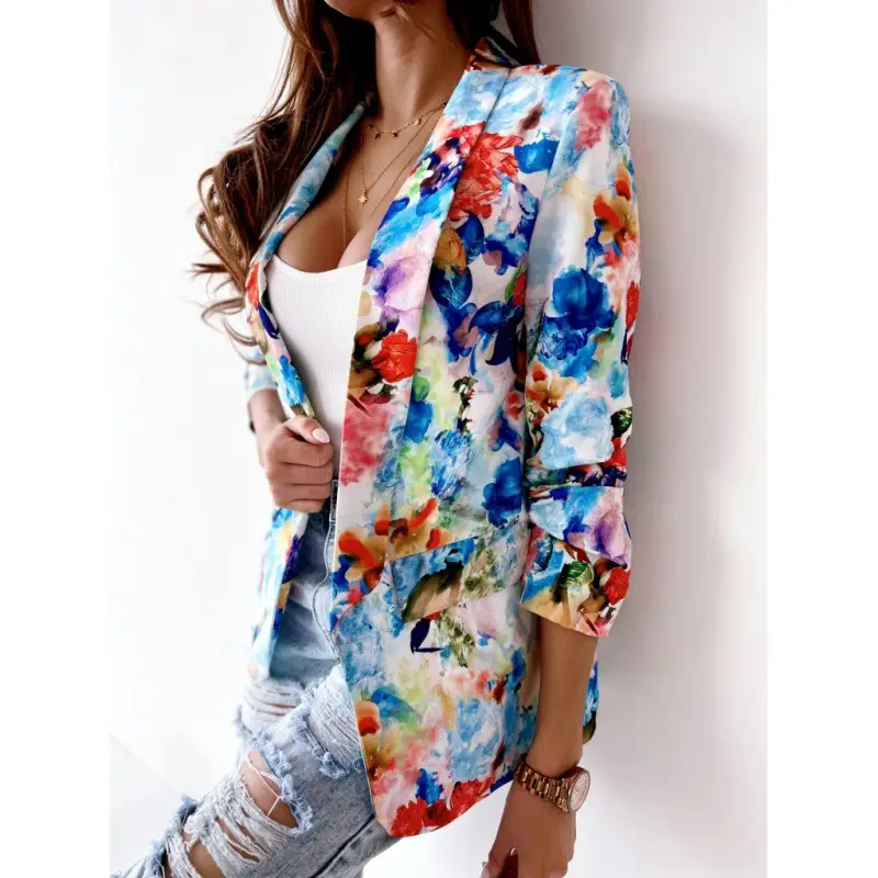 2023 Printed Floral Spring Suit Jacket for Women - Image 9