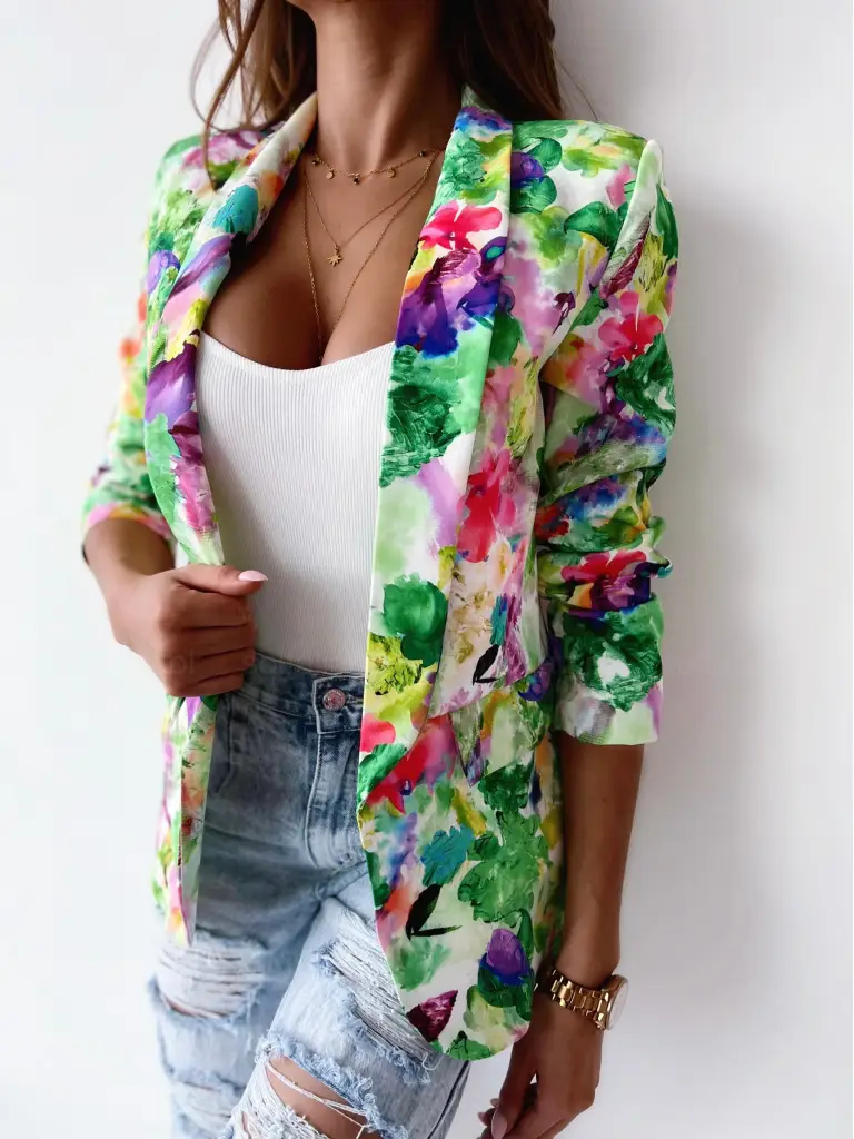 2023 Printed Floral Spring Suit Jacket for Women — feature 20