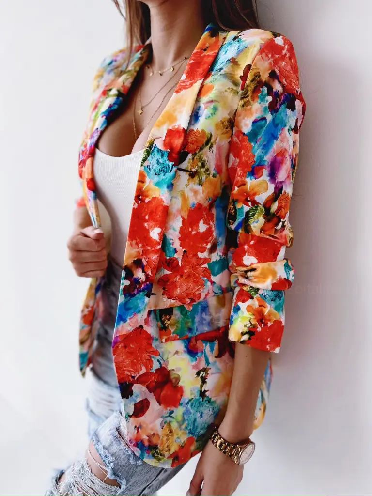 2023 Printed Floral Spring Suit Jacket for Women - Image 2