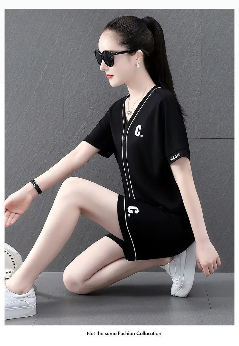 Women Summer Two-Piece Ice Silk Shorts Set — feature 12