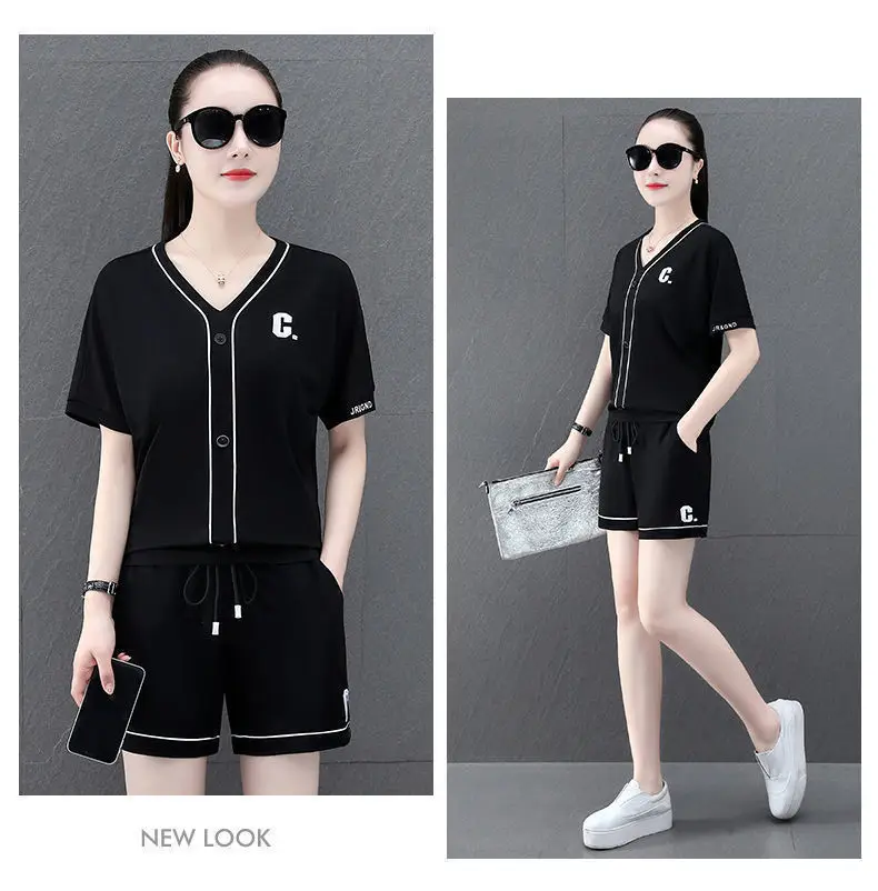 Women Summer Two-Piece Ice Silk Shorts Set — feature 14