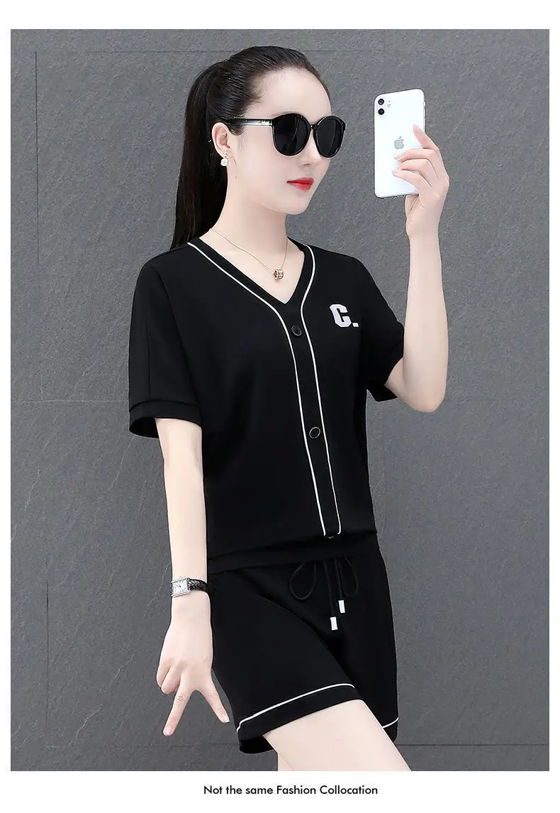 Women Summer Two-Piece Ice Silk Shorts Set — feature 15