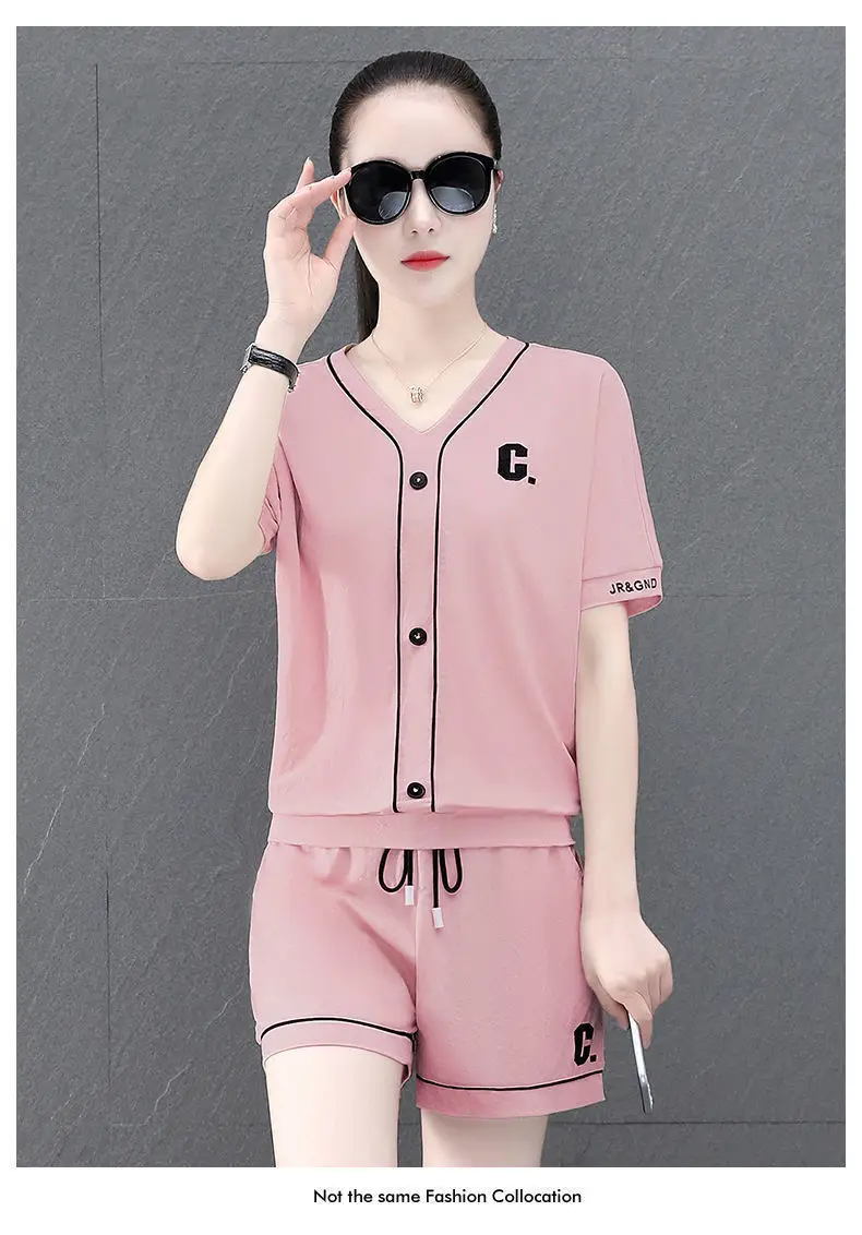 Women Summer Two-Piece Ice Silk Shorts Set — feature 17