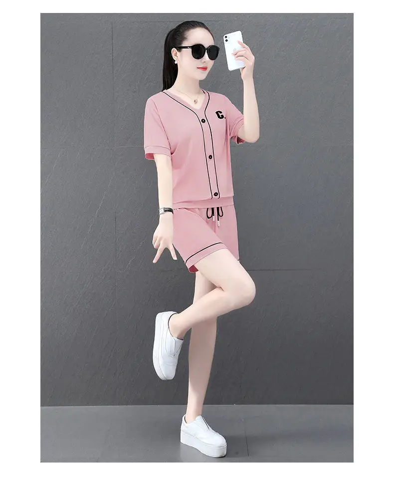 Women Summer Two-Piece Ice Silk Shorts Set — feature 18