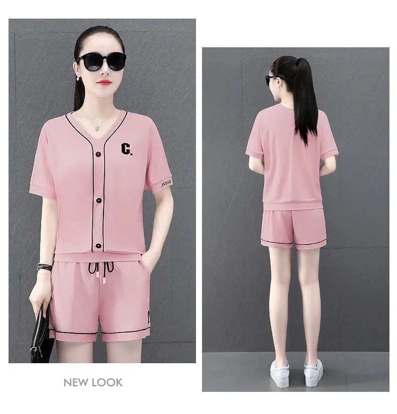 Women Summer Two-Piece Ice Silk Shorts Set — feature 19
