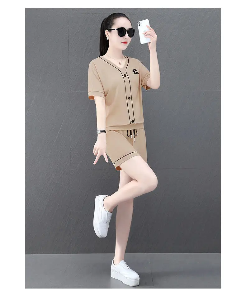 Women Summer Two-Piece Ice Silk Shorts Set — feature 9