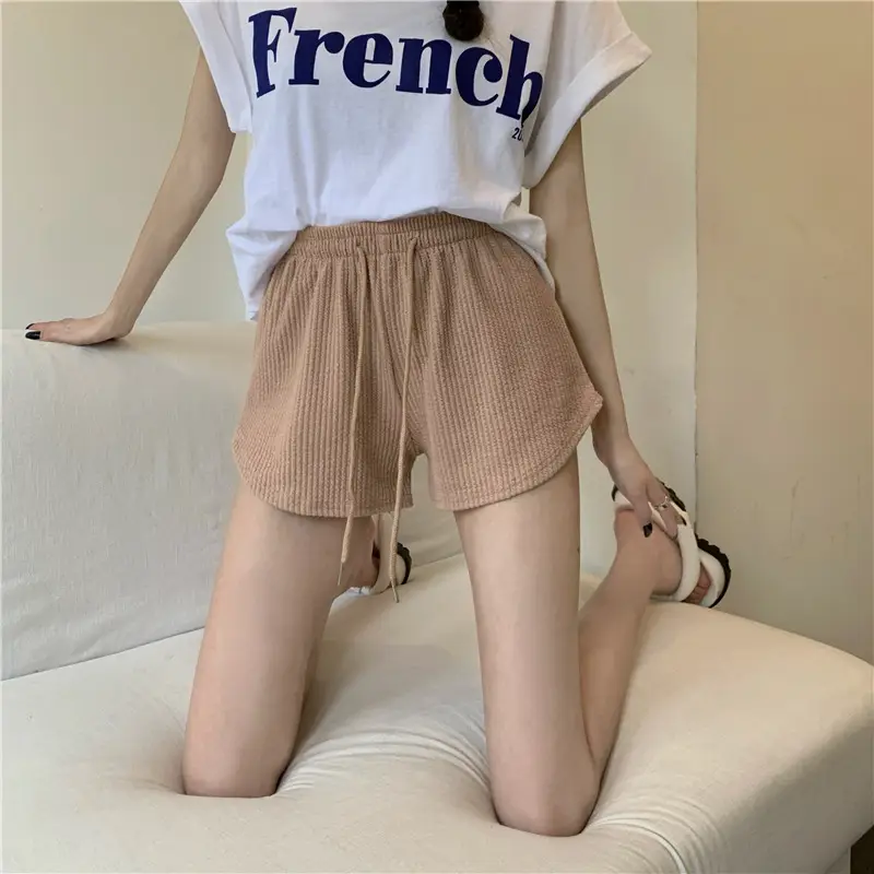 Black Ribbed High Waist Shorts for Women — feature 18