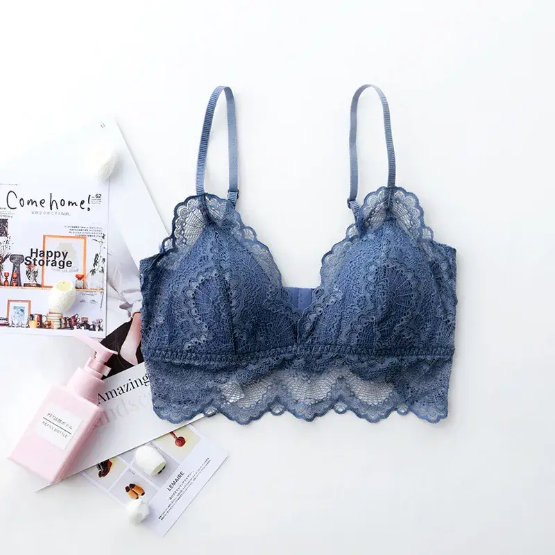 Lace Wire-Free French Triangle Cup Silk Bra Lining 100% Mulberry Silk Intimates Women's Bra Beautiful Breasts and Light - Image 9