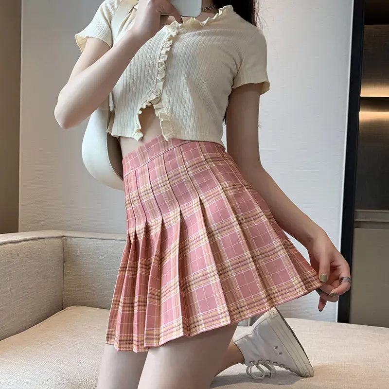 Women Black Pleated Skirt High Waist Slim Fit - Image 5