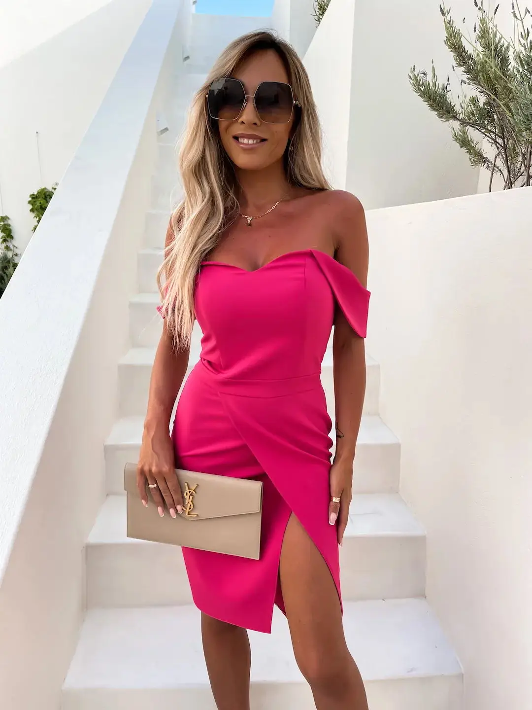 2023 Summer Sexy Women Dress Split Slit Pink Red White — feature 13