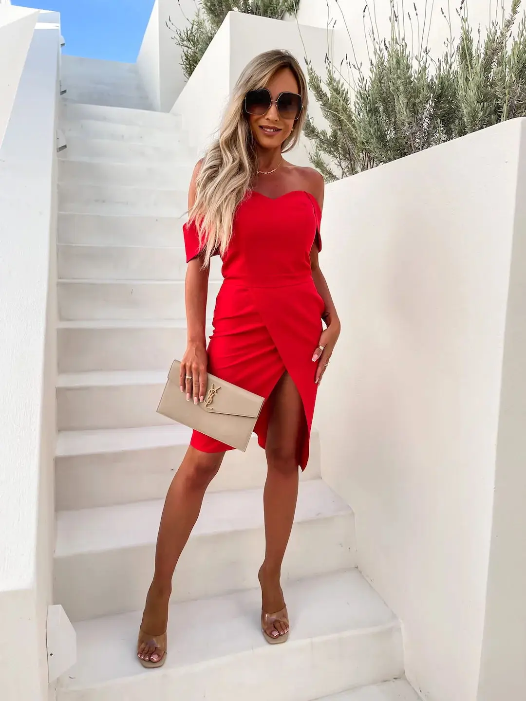 2023 Summer Sexy Women Dress Split Slit Pink Red White — feature 7