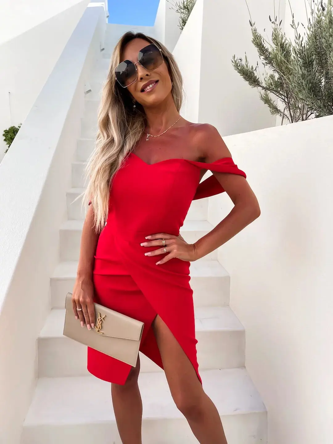 2023 Summer Sexy Women Dress Split Slit Pink Red White — feature 9