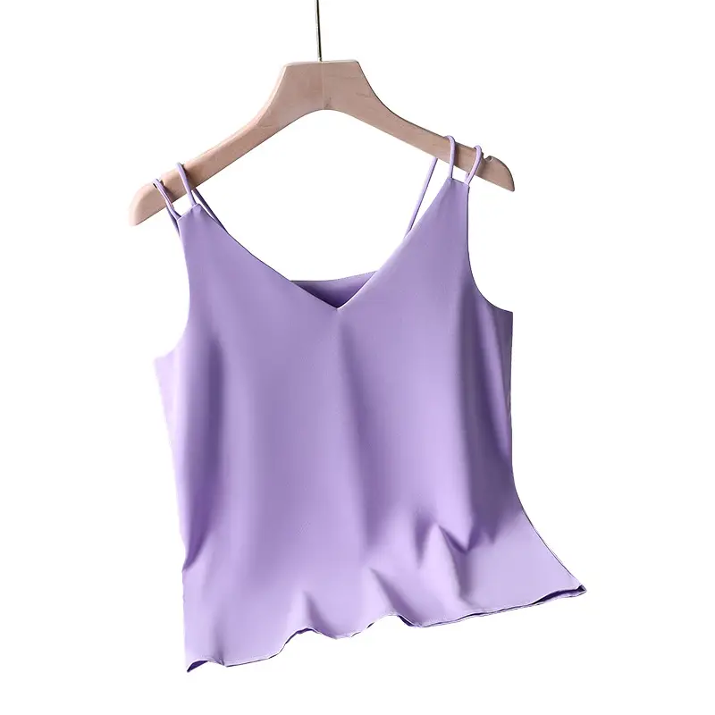 Women V-Neck Camisole Top Solid Color 2026 - Image 2