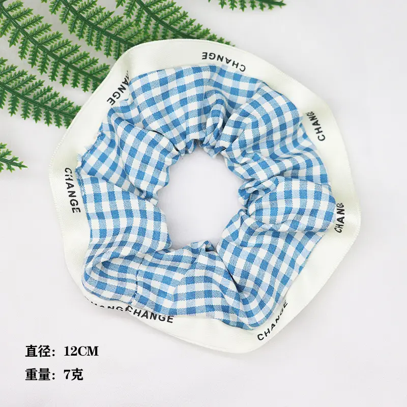 Blue Silk Hair Band for Women's Ponytail - Image 3
