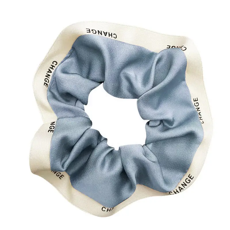 Blue Silk Hair Band for Women's Ponytail - Image 9