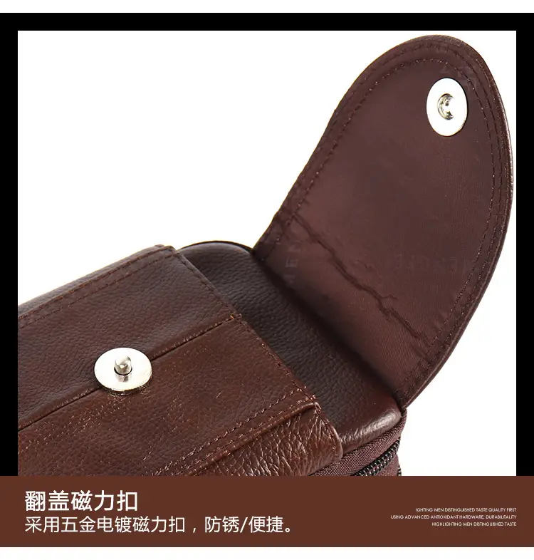 Genuine Leather Mobile Phone Bag for Men — feature 17