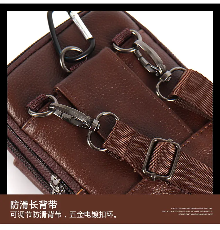 Genuine Leather Mobile Phone Bag for Men — feature 19