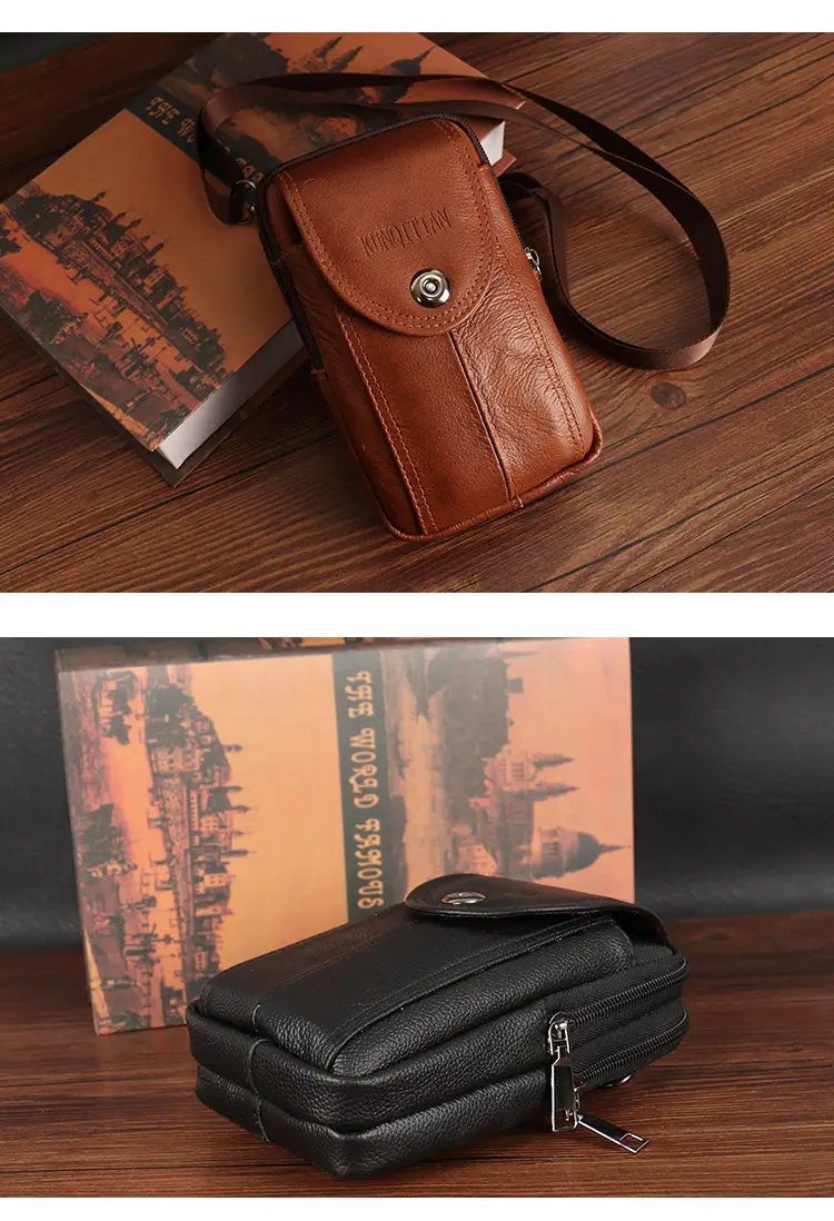 Genuine Leather Mobile Phone Bag for Men — feature 21