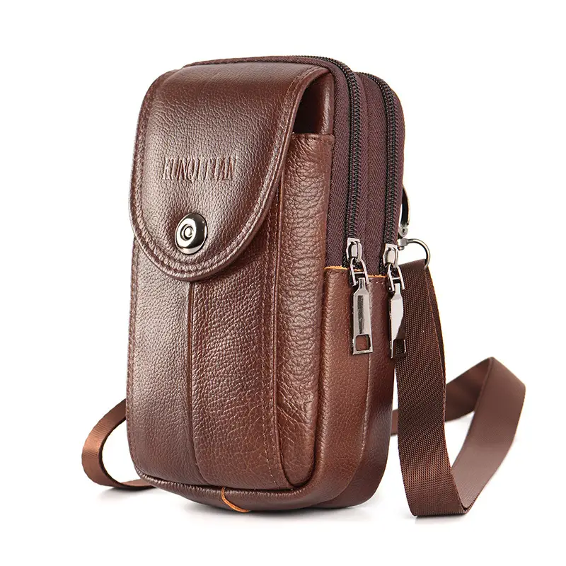 Genuine Leather Mobile Phone Bag for Men