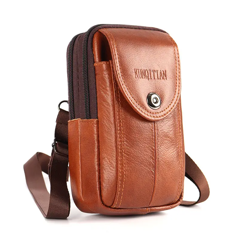 Genuine Leather Mobile Phone Bag for Men