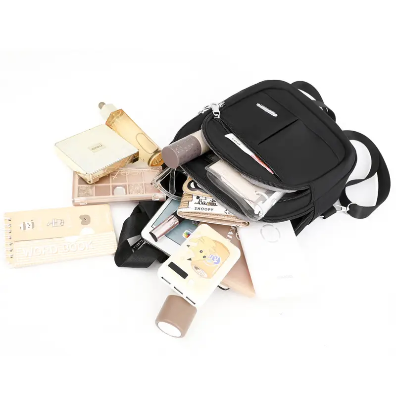 Blue Multi-Pocket Backpack for Women with Adjustable Straps - Image 10