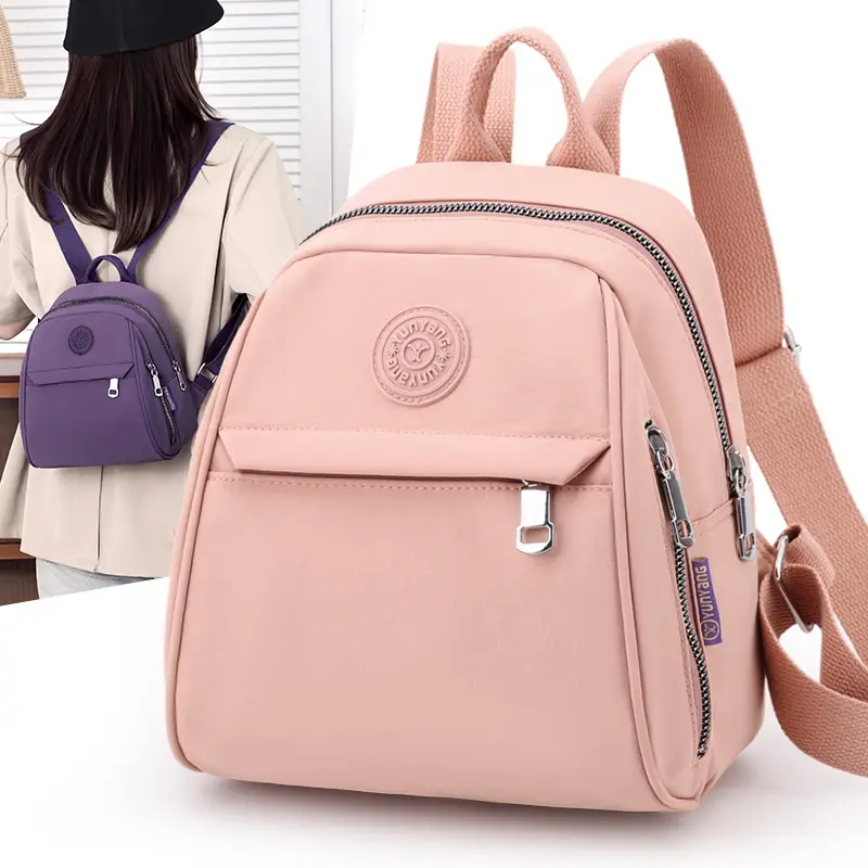 Blue Multi-Pocket Backpack for Women with Adjustable Straps — feature 1