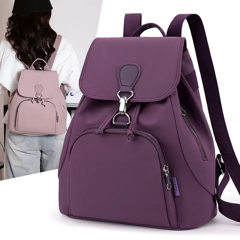Blue Multi-Pocket Backpack for Women with Adjustable Straps — feature 5