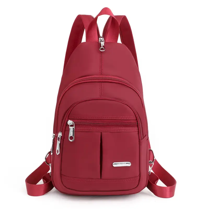 Blue Multi-Pocket Backpack for Women with Adjustable Straps - Image 2