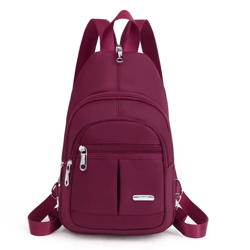 Blue Multi-Pocket Backpack for Women with Adjustable Straps - Image 6