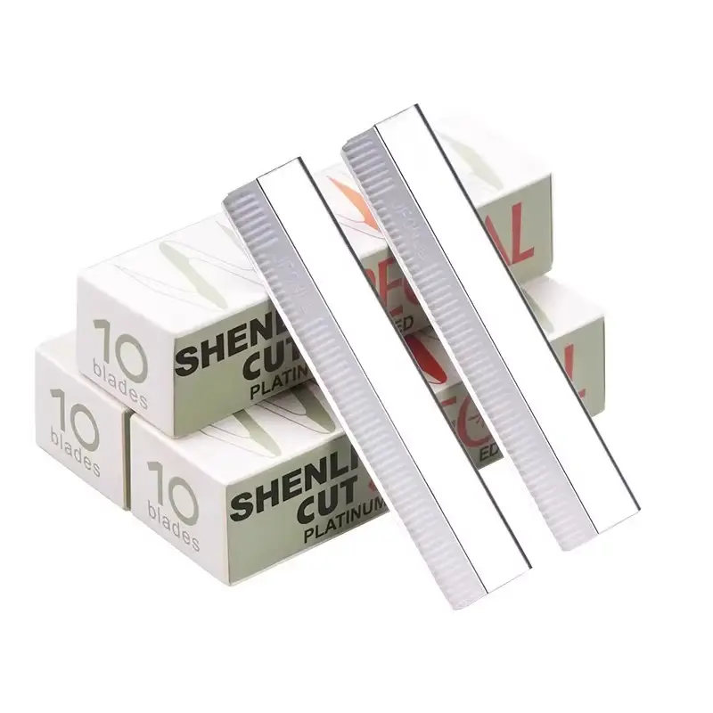 10 Pcs Platinum Shiny Eyebrow Blades for Precision Trimming - Image 6