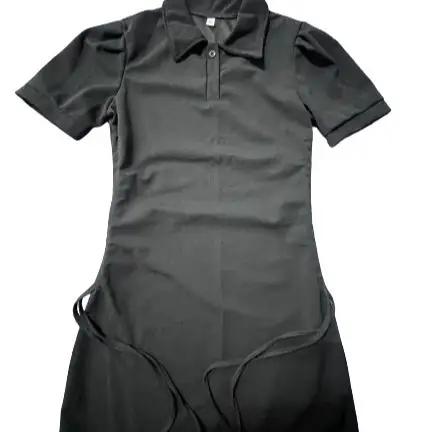 Women Pink Polo Collar Dress Short Sleeve Slim Fit - Image 7