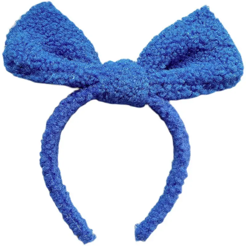Pink Faux Fur Big Bow Hair Hoop for Women - Image 10