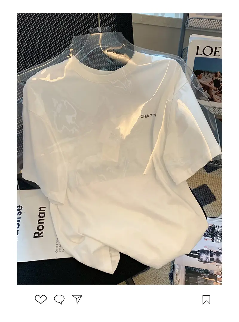 Women White Cat Print T-Shirt Short Sleeve Casual Summer — feature 4