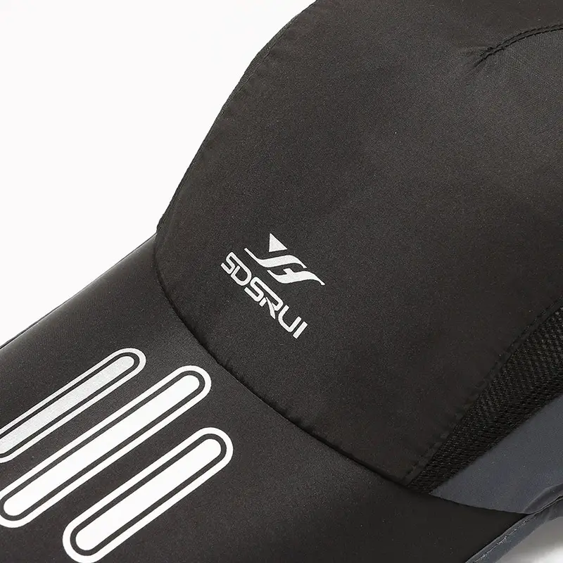 Men Printed Mesh Sun Hat Black Adjustable - Image 9