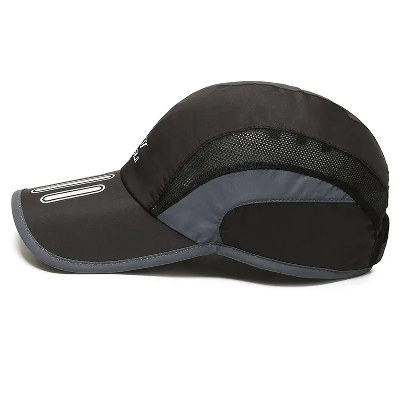Men Printed Mesh Sun Hat Black Adjustable - Image 11