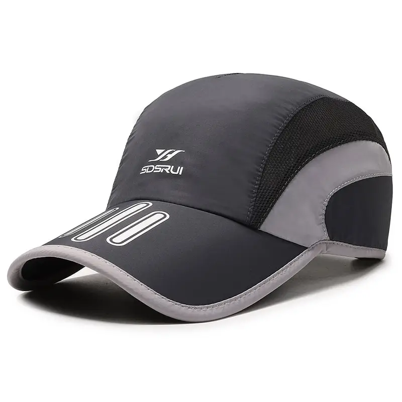 Men Printed Mesh Sun Hat Black Adjustable - Image 2