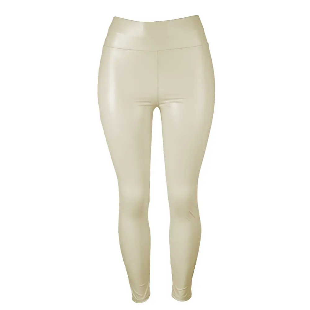 Black Leather High Waist Pencil Pants for Women - Image 8