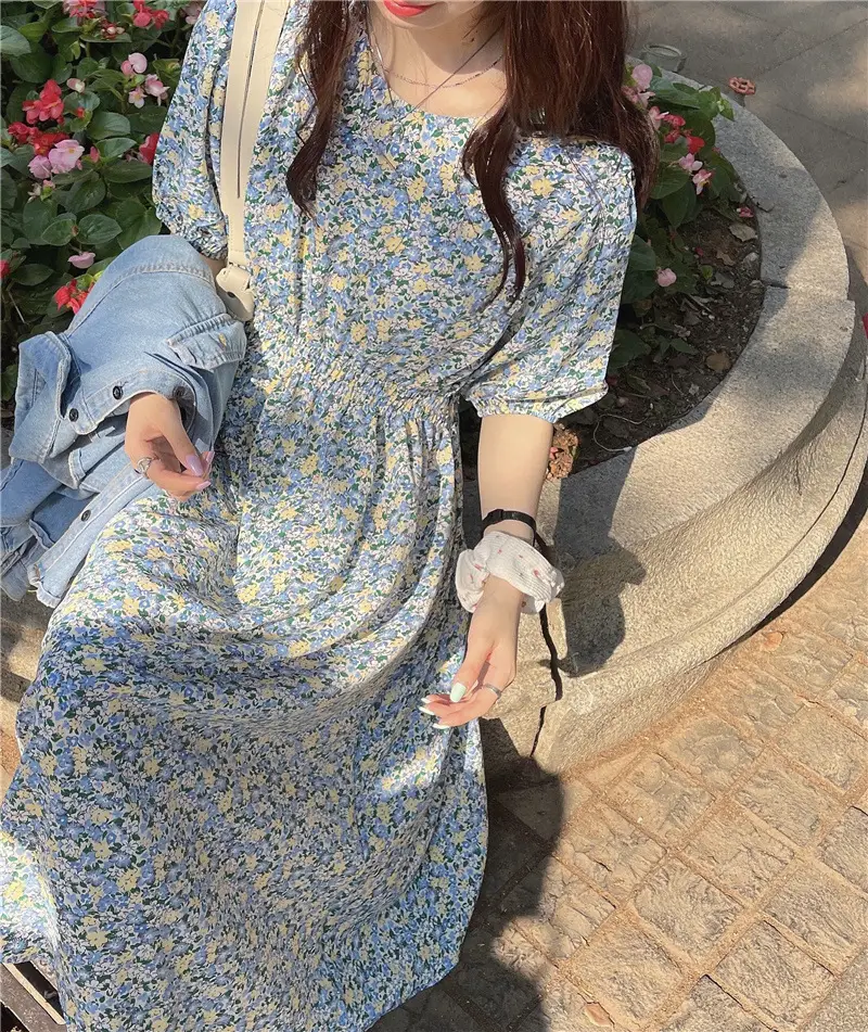 Women Bubble Sleeve Floral Dress Summer 2022 — feature 12