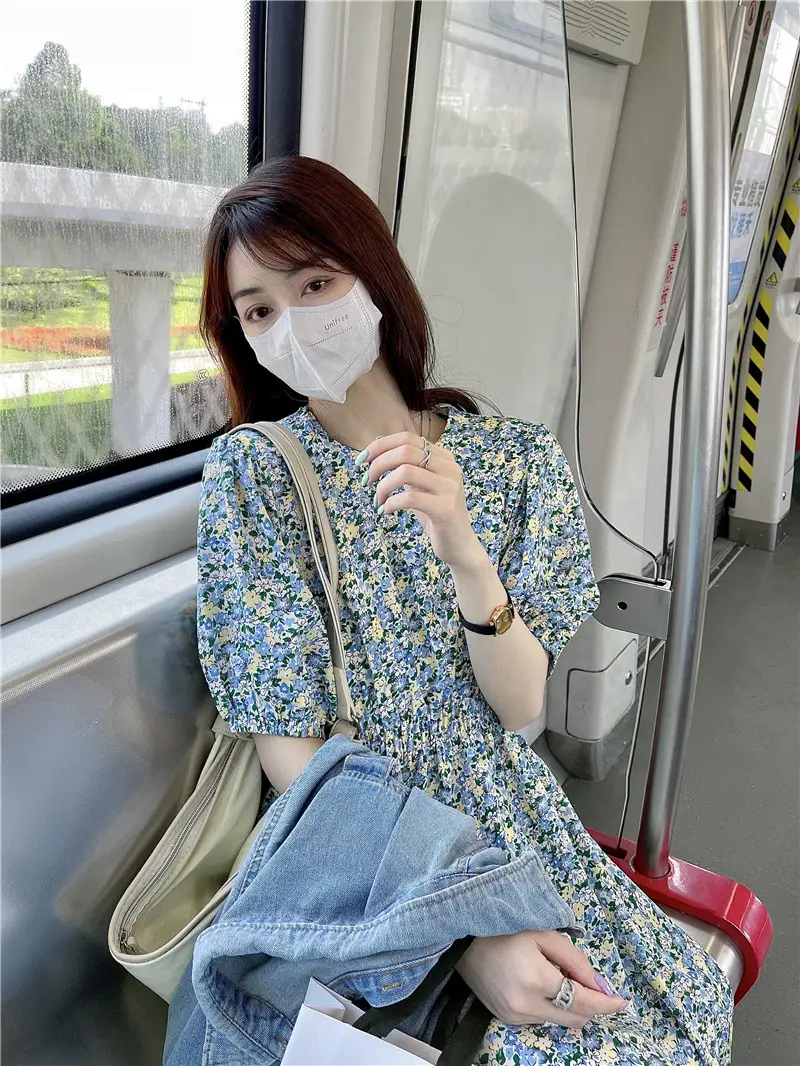 Women Bubble Sleeve Floral Dress Summer 2022 — feature 16