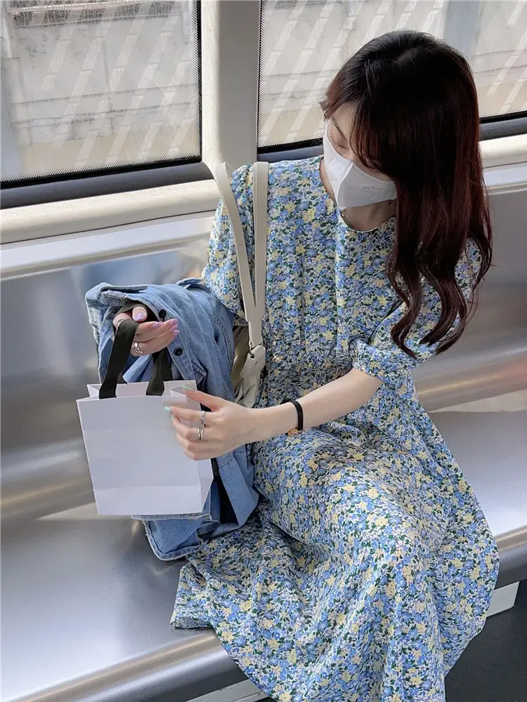 Women Bubble Sleeve Floral Dress Summer 2022 — feature 19