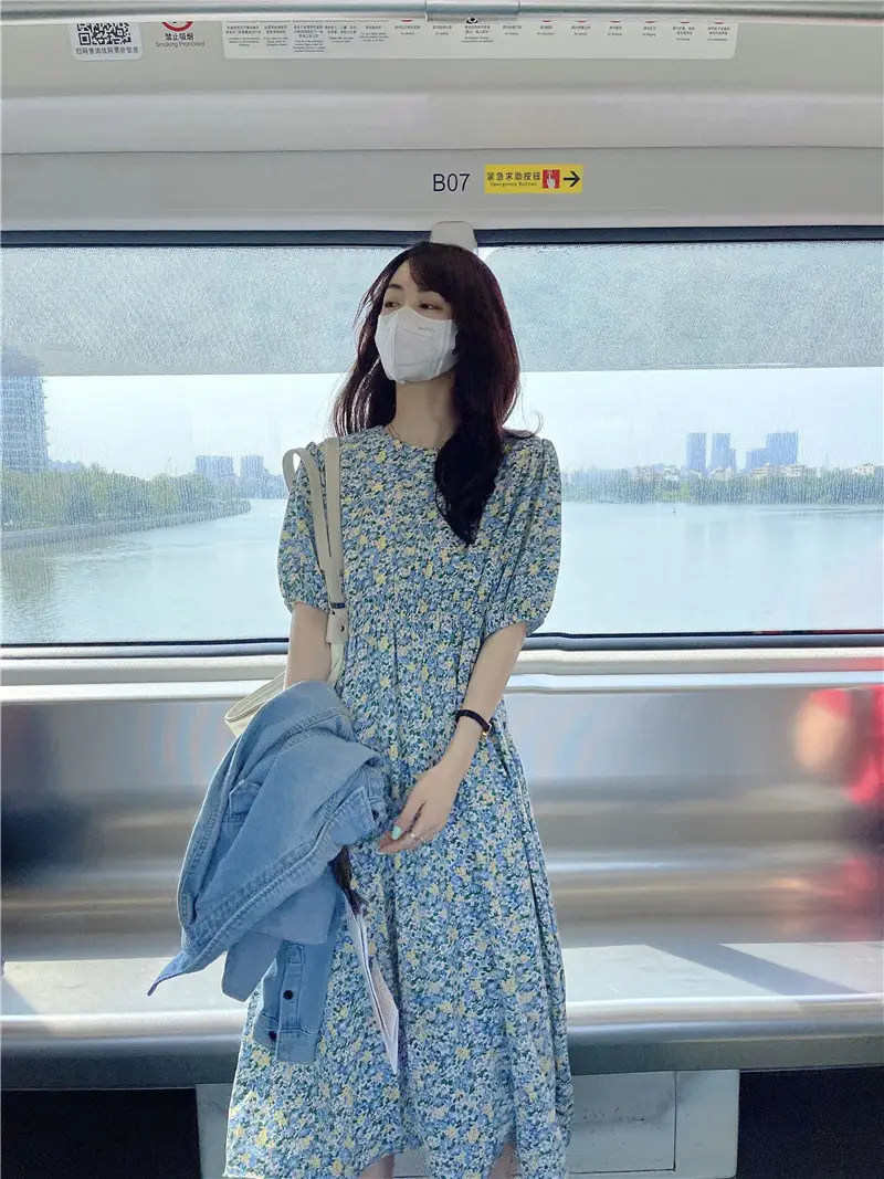Women Bubble Sleeve Floral Dress Summer 2022 — feature 20